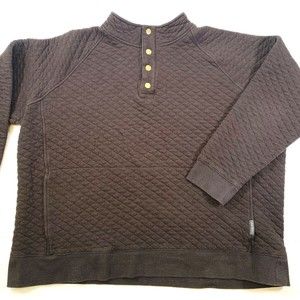 Eddie Bauer Quilted Jacket Mens 2XL 1/4 Brass Snap Fleece Pullover Warm Outdoor